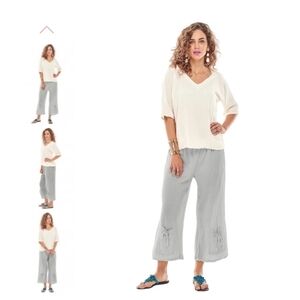 Oh My Gauze 100% Tie Dye Mottled Caramel Wash Palazzo Beachy Boho Pants. Size S